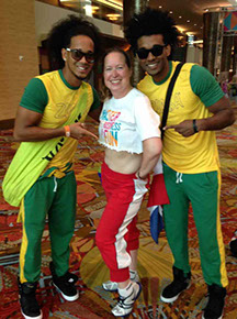 Pearl Howie with Pedro Camacho and Martin Mitchel Zumba Convention 2014